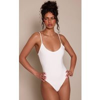 White Polyamide Strappy Bodysuit | PrettyLittleThing UK
