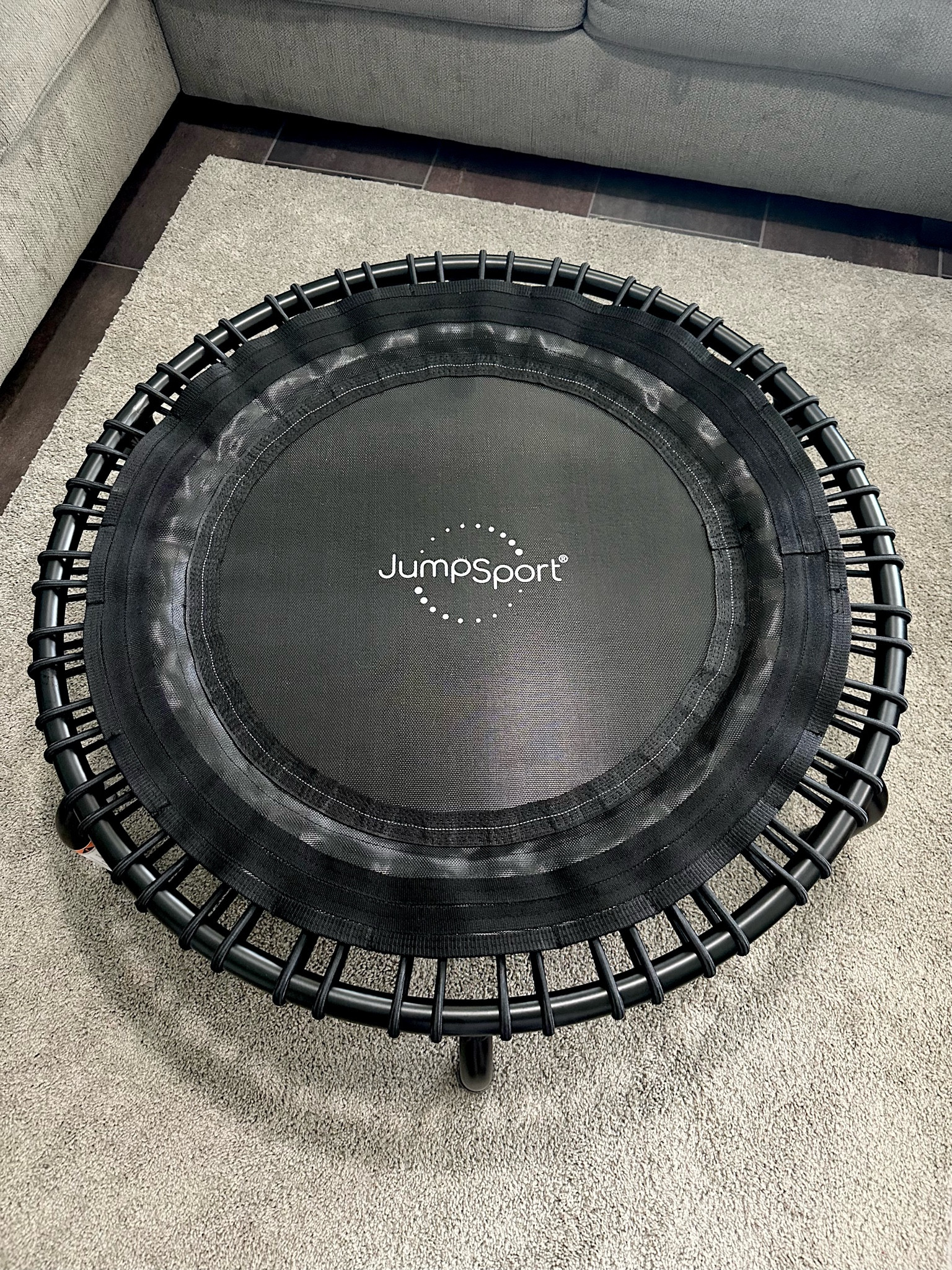 My new best friend! 😜… but really though I absolutely love having this indoor trampoline!! Making sure to spend a minimum of 10 minutes a day on this thing! ♥️♥️
#amazon #minitrampoline #indoortrampoline #workout 

#LTKFitness #LTKHome #LTKActive