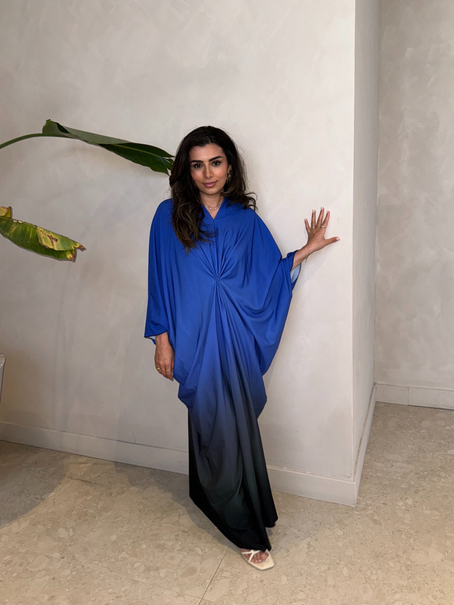 Blue kaftan dress, white heels, summer style, modest outfit, colourful outfit, holiday outfit 

#LTKmodest #LTKuk #LTKstyletip