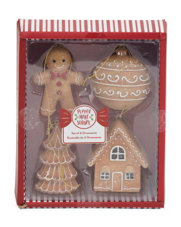 Set Of 4 Gingerbread Ornaments | TJ Maxx
