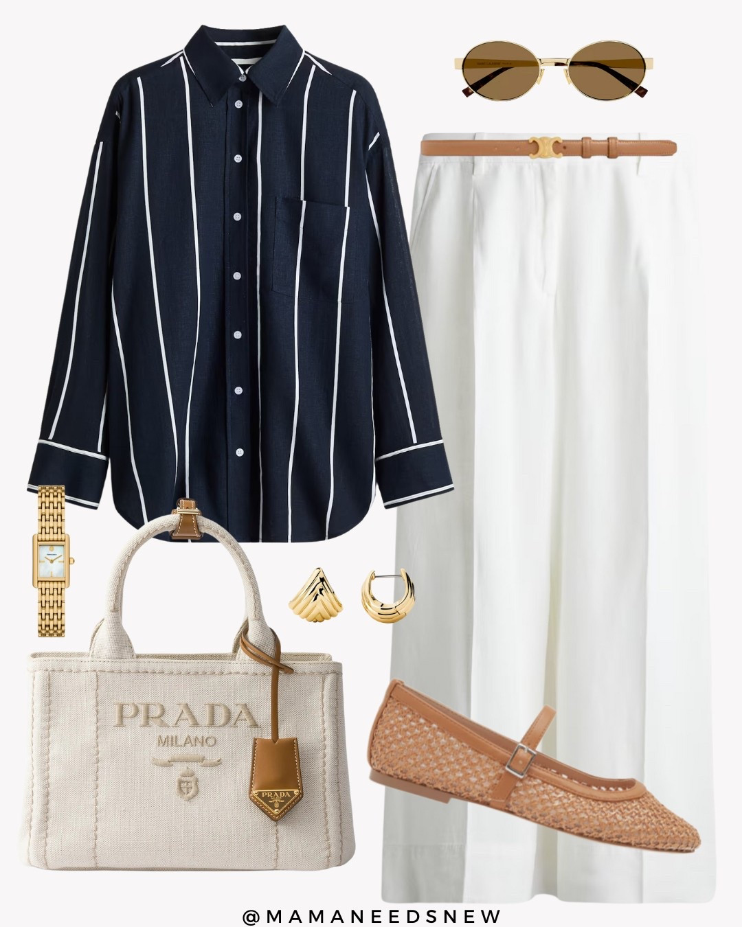 A work friendly summer outfit with a linen striped shirt, trousers, tote bag & mesh Mary Jane flats 💙

#LTKItBag #LTKSaleAlert #LTKStyleTip
