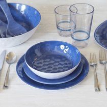 Better Homes & Gardens Outdoor Melamine Blue Anda Dinnerware Set, 12 Piece, Service for 4 | Walmart (US)