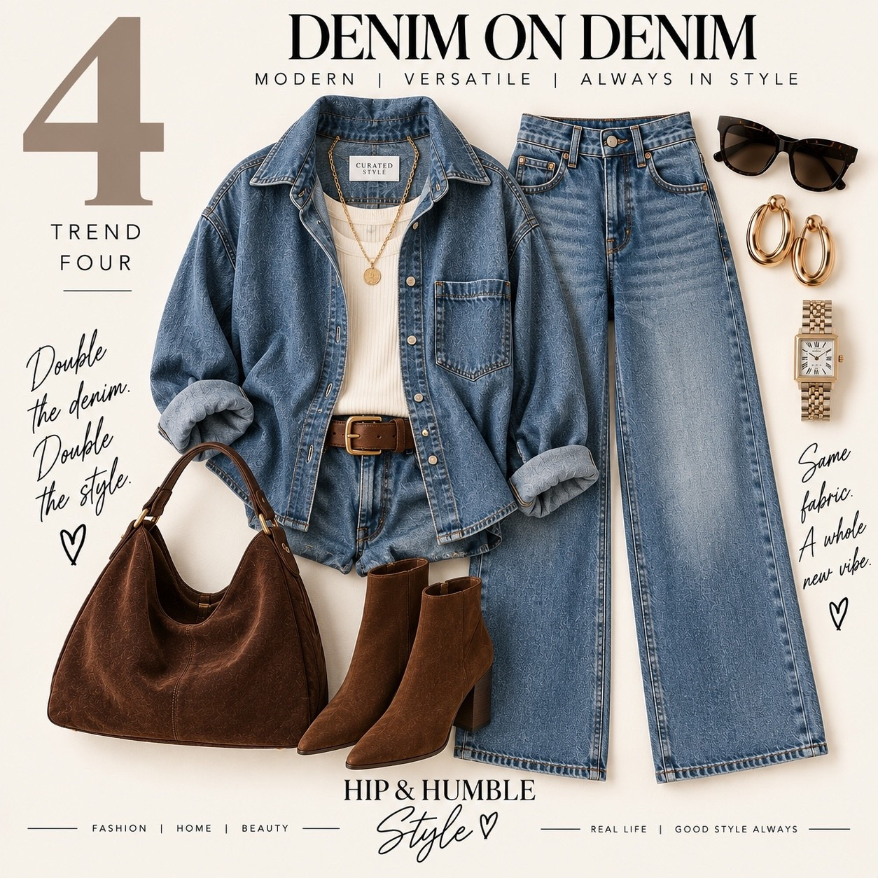 Fall fashion denim on denim trend