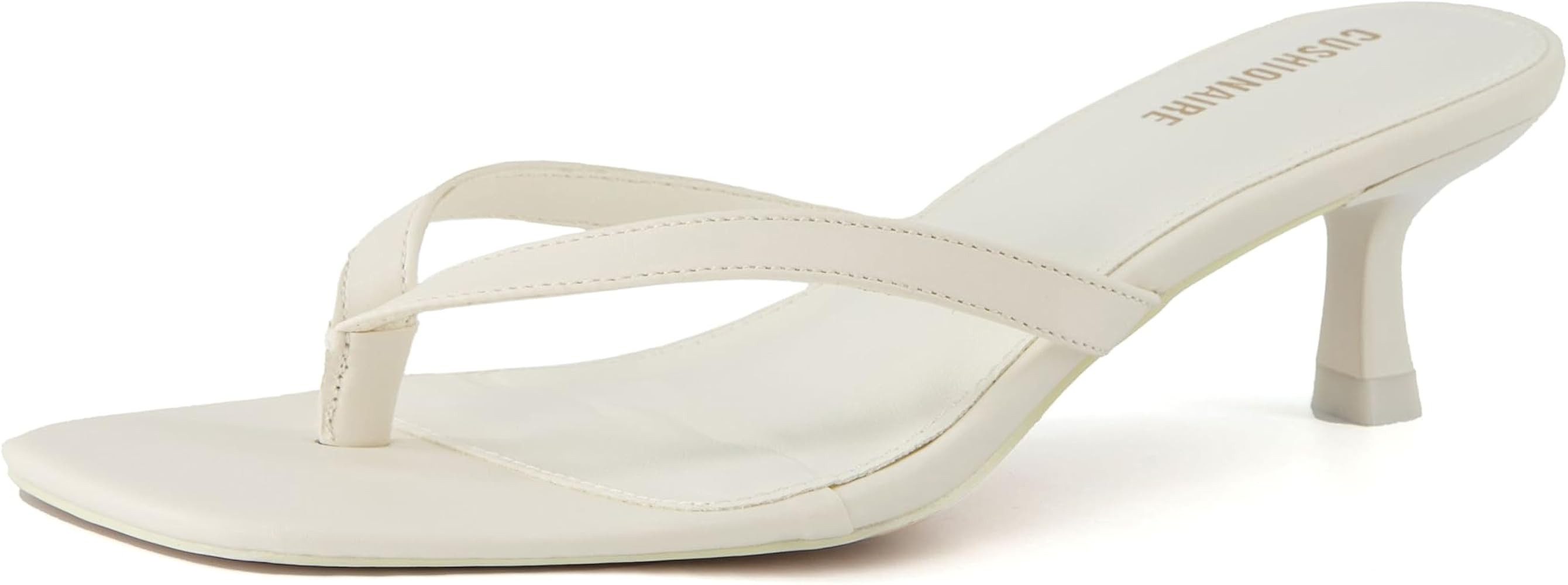 CUSHIONAIRE Women's Miami Kitten heel thong sandals +Memory Foam, Wide Widths Available | Amazon (US)
