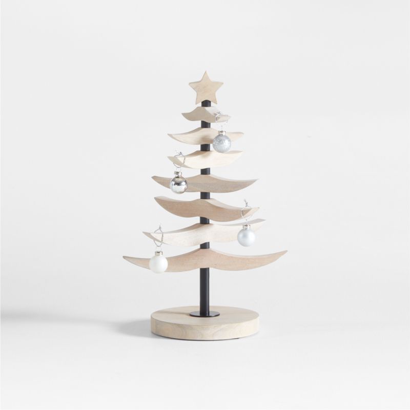 Tannenbaum 17" Whitewashed Wood Christmas Tree + Reviews | Crate & Barrel | Crate & Barrel