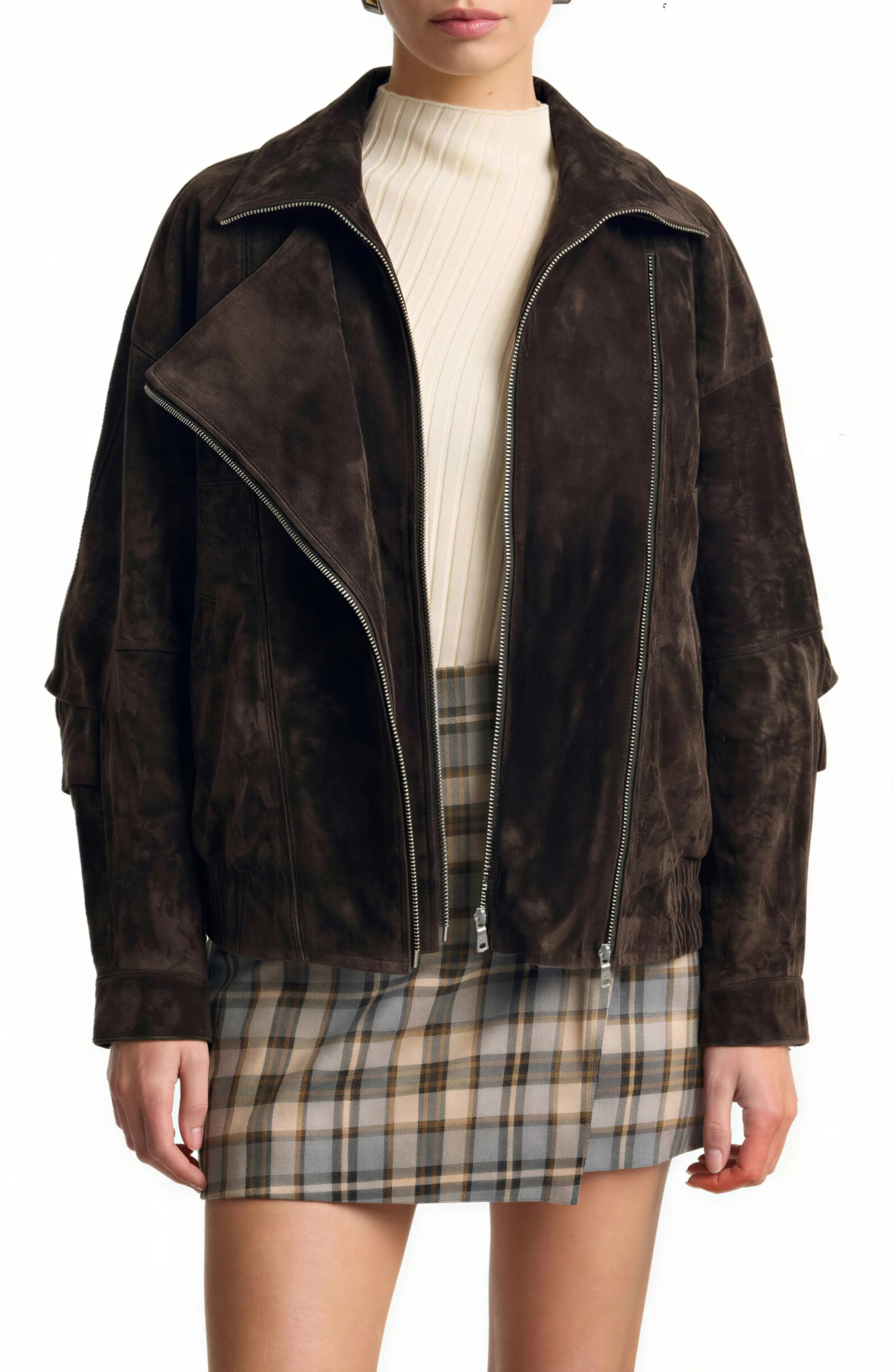 Layered Oversize Suede Jacket (Women) | Nordstrom | Nordstrom