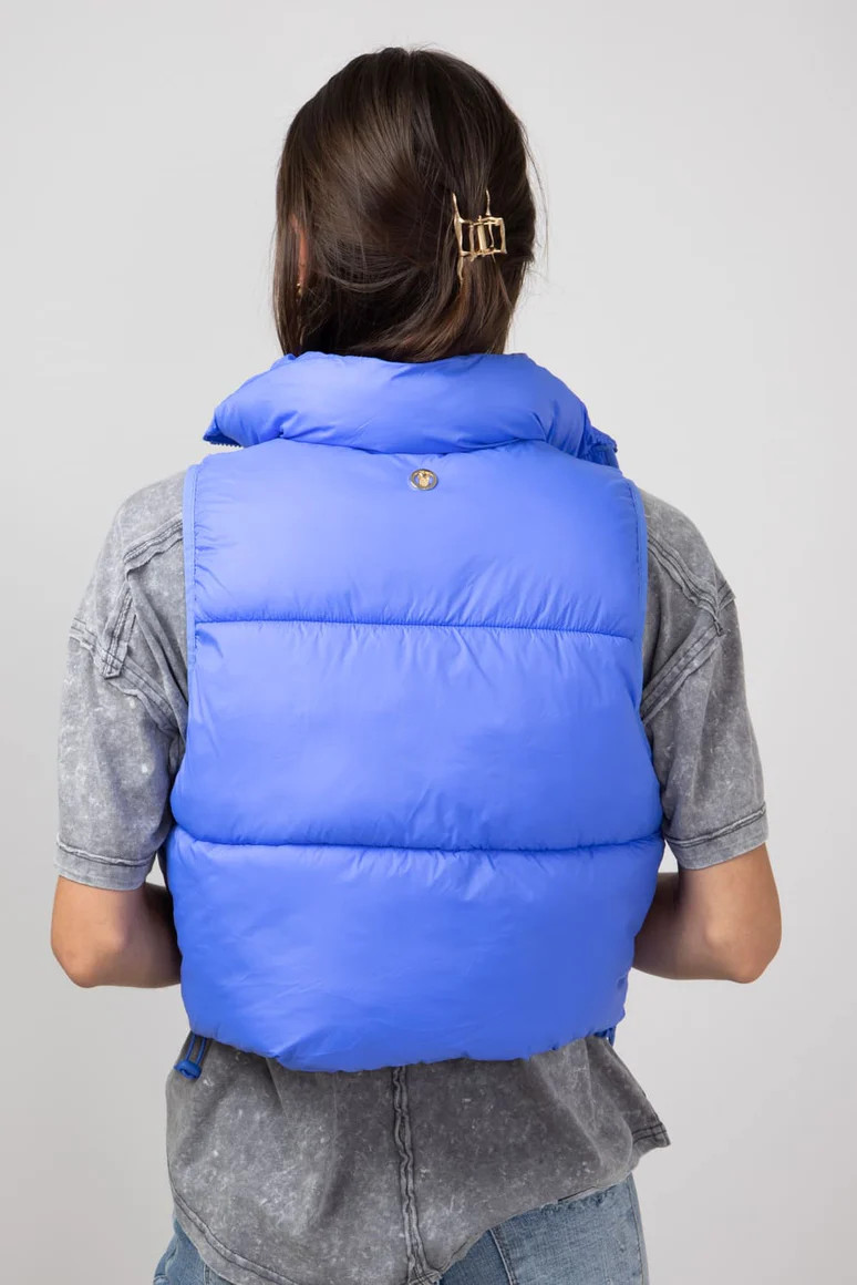 Simply Southern Lightweight Packable Vest for Women in Blue | Glik's