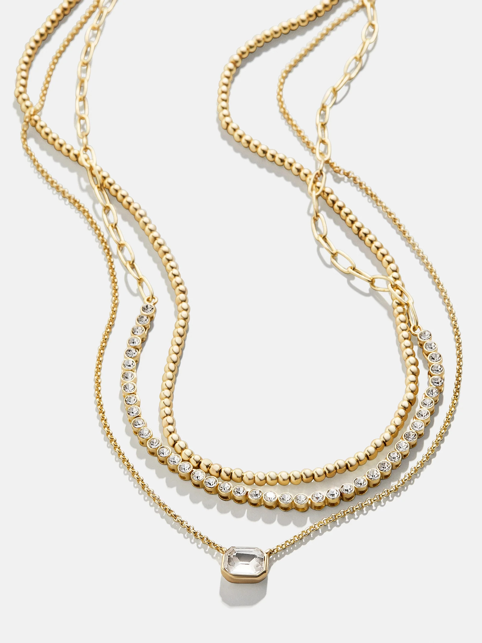 Kenna Layered Necklace - Gold/PavÃ© | BaubleBar (US)