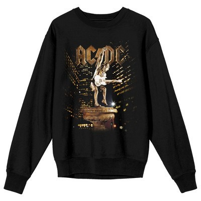 AC/DC Gold Poster Art Adult Black Crew Neck Sweatshirt-Large | Target