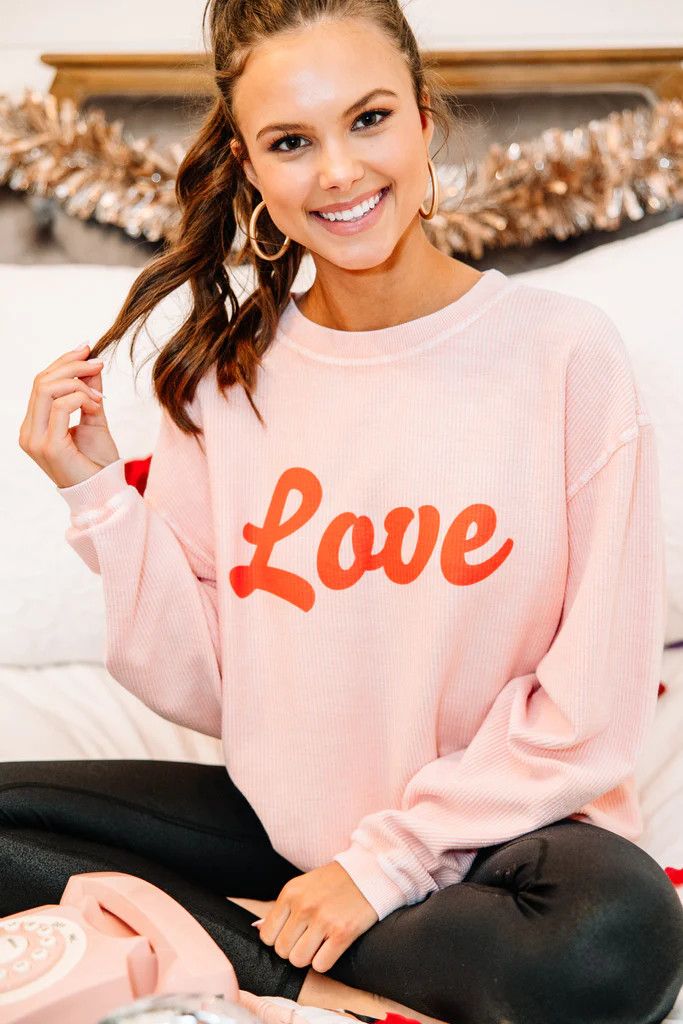 Only Love Blush Graphic Corded Sweatshirt | The Mint Julep Boutique