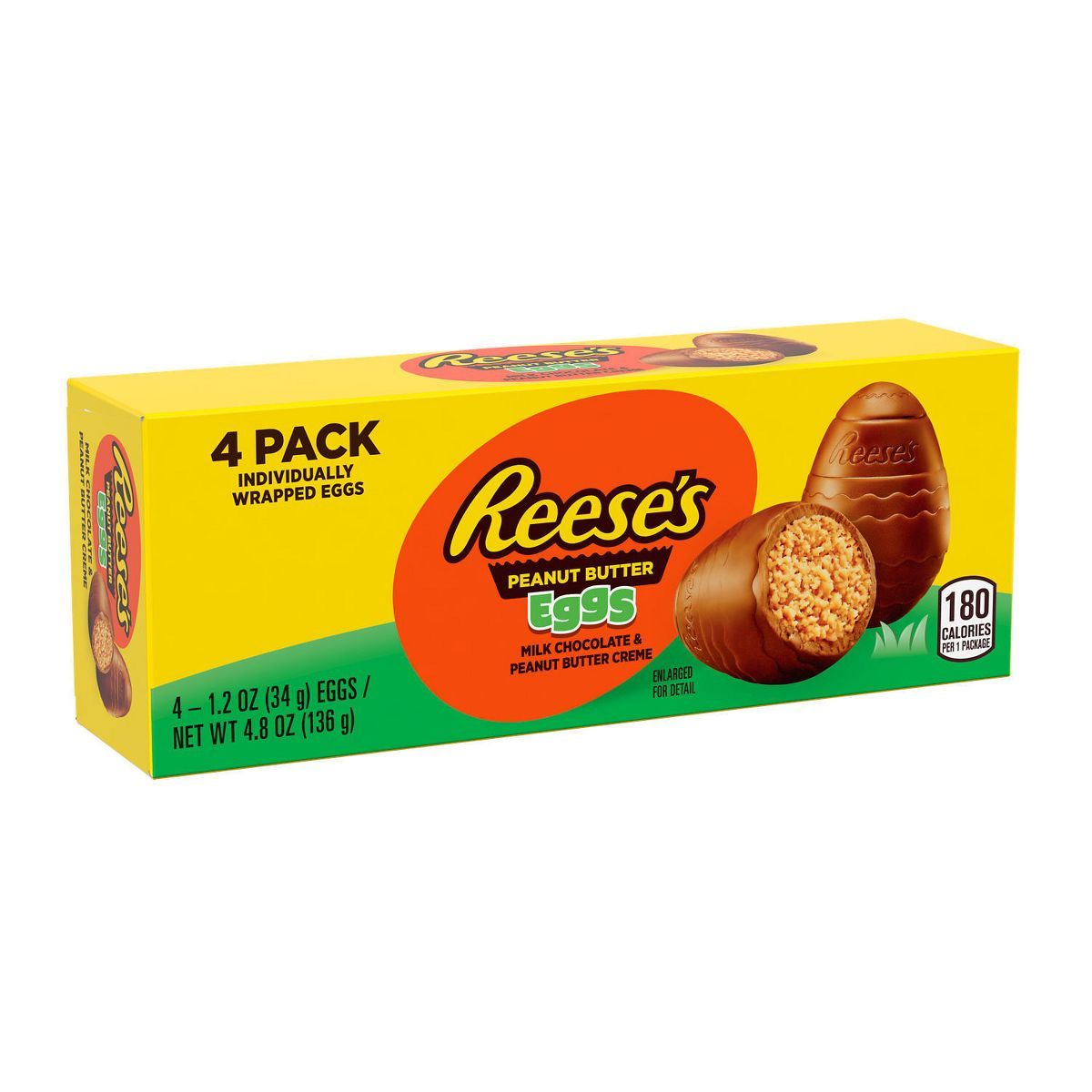 Reese's Milk Chocolate Peanut Butter Crème Eggs Easter Candy - 4ct/4.8oz | Target