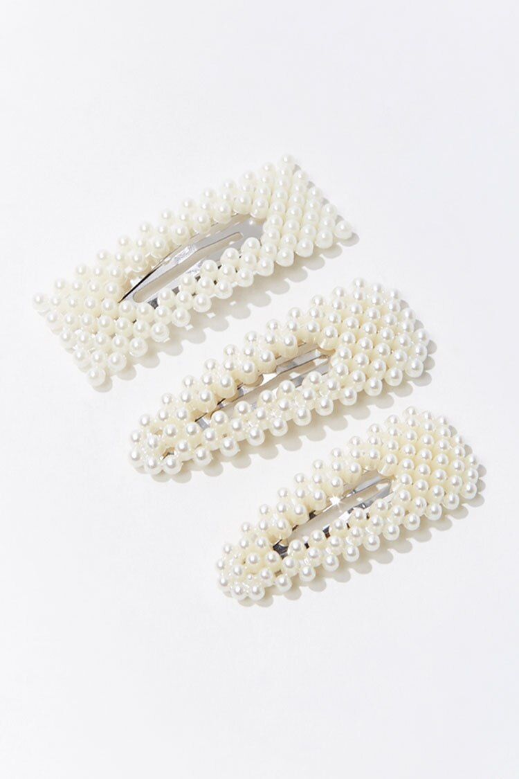 Faux Pearl Hair Clips in Gold/Ivory | Forever 21 (US)