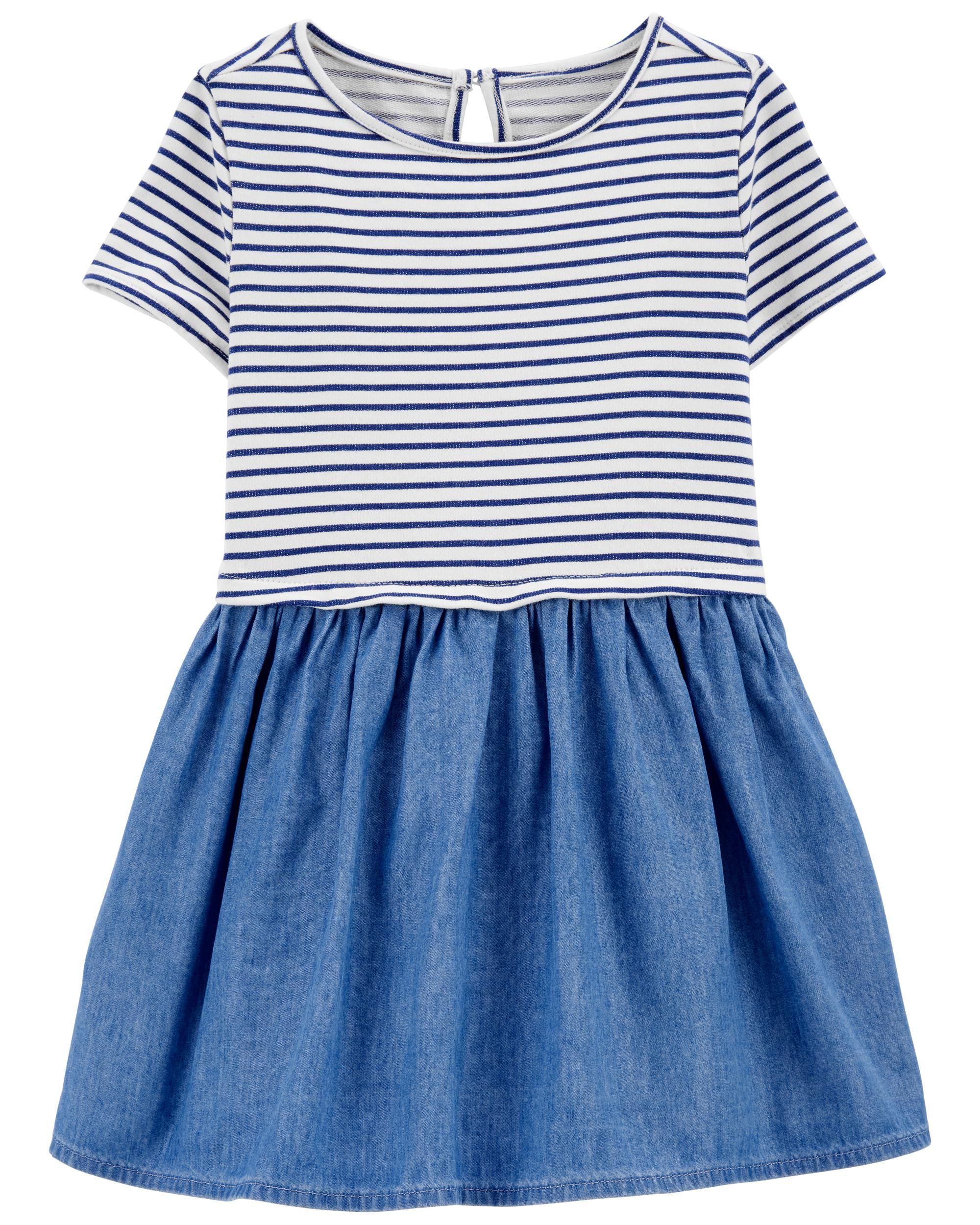 Stripe & Denim Dress | Carter's