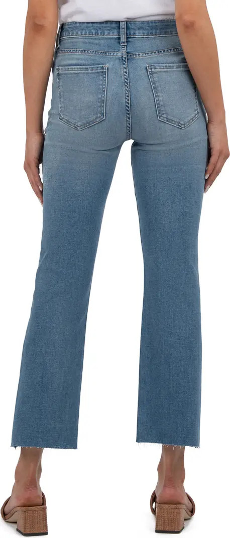 KUT from the Kloth Kelsey Fab Ab High Waist Raw Hem Ankle Kick Flare Jeans | Nordstrom | Nordstrom