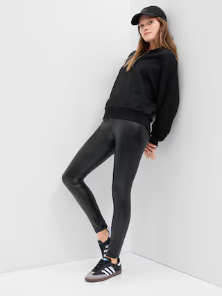 Vegan-Leather Ponte Leggings | Gap Factory