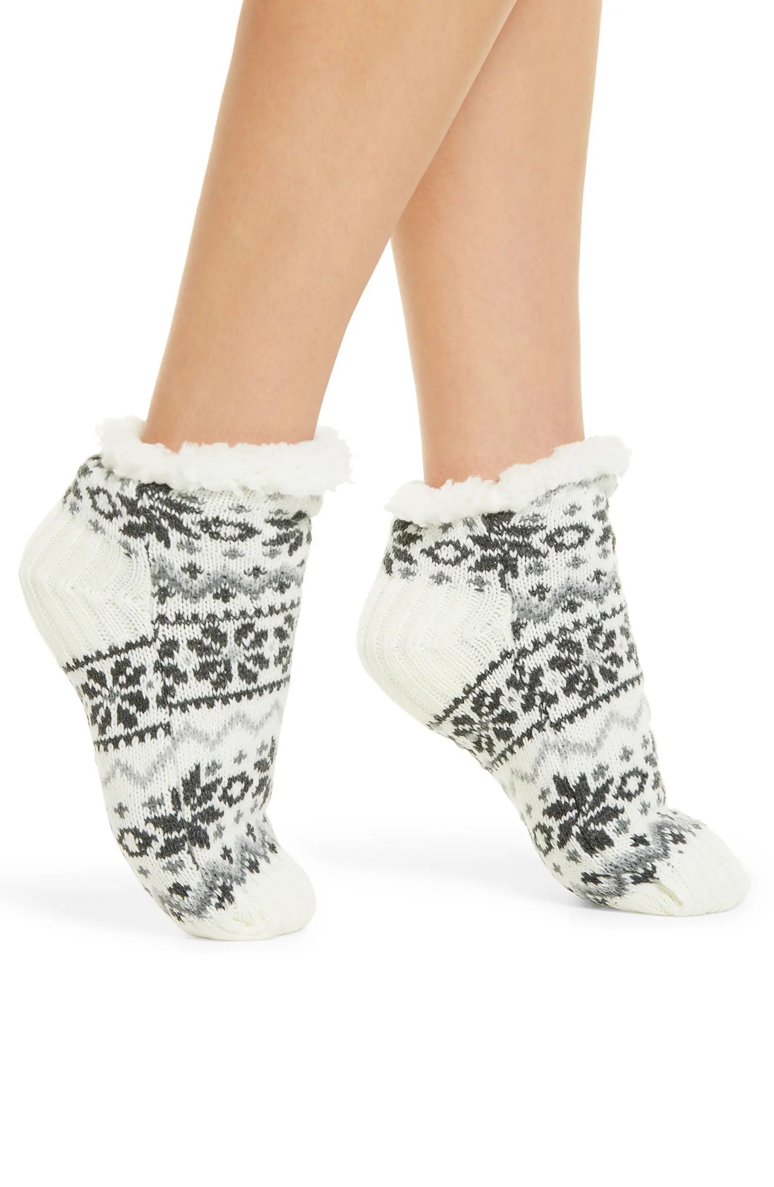 Fleece Lined Cable Ankle Socks | Nordstrom