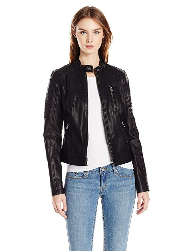 Levi's Women's Faux Leather Fashion Quilted Racer Jacket | Amazon (US)