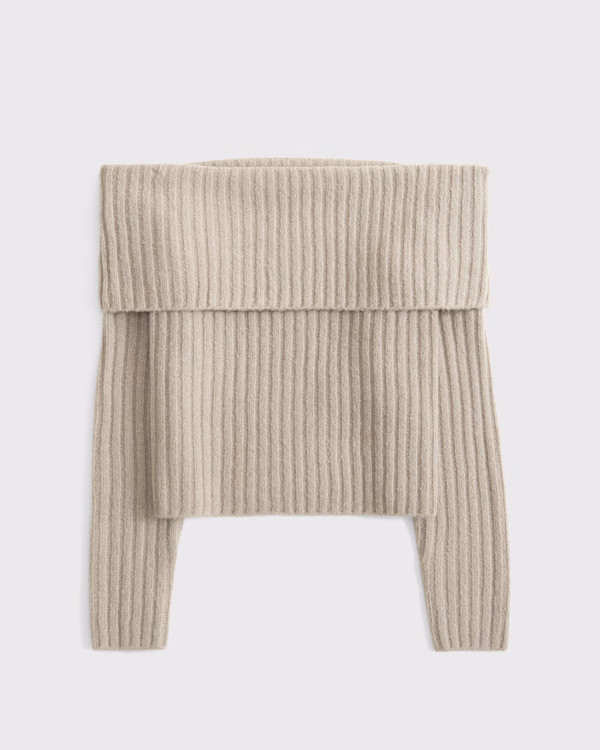 Women's Ribbed Foldover Off-The-Shoulder Sweater | Women's New Arrivals | Abercrombie.com | Abercrombie & Fitch (US)