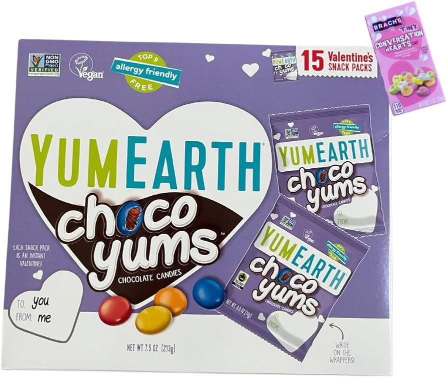Yum Earth Valentine Choco Yums - 7.5oz (15 small packs) Bundled | Amazon (US)