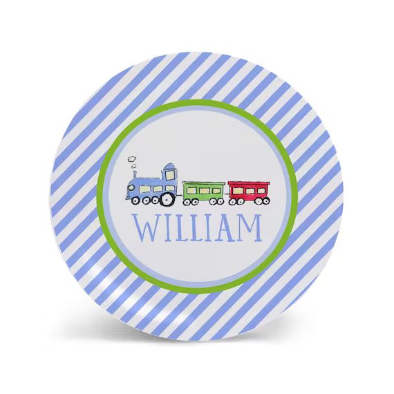 Train Personalized Kids Melamine Plate Custom Child Plate Birthday Gift Baby Gift Ideas / Choo Ch... | Etsy (US)