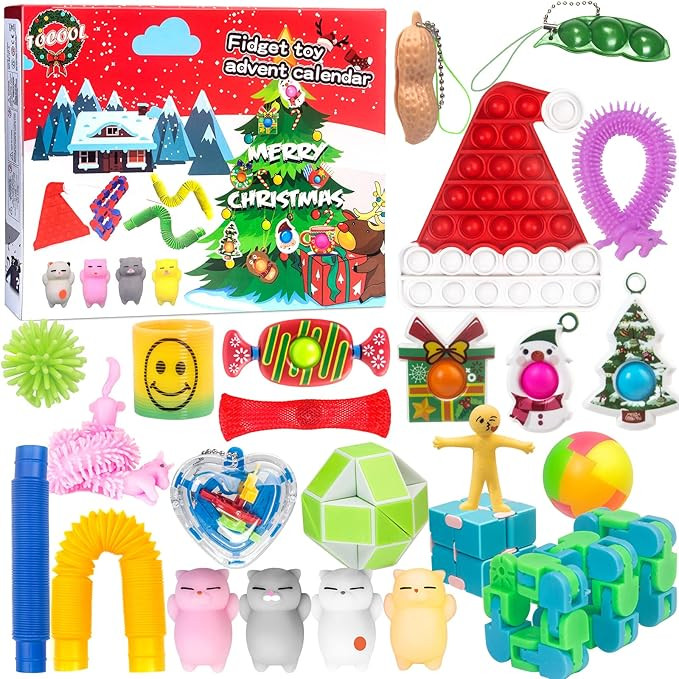 Advent Calendar 2021 Fidget Toys Pack - 24 Days Christmas Holiday Countdown Calendar with 24pcs S... | Amazon (US)