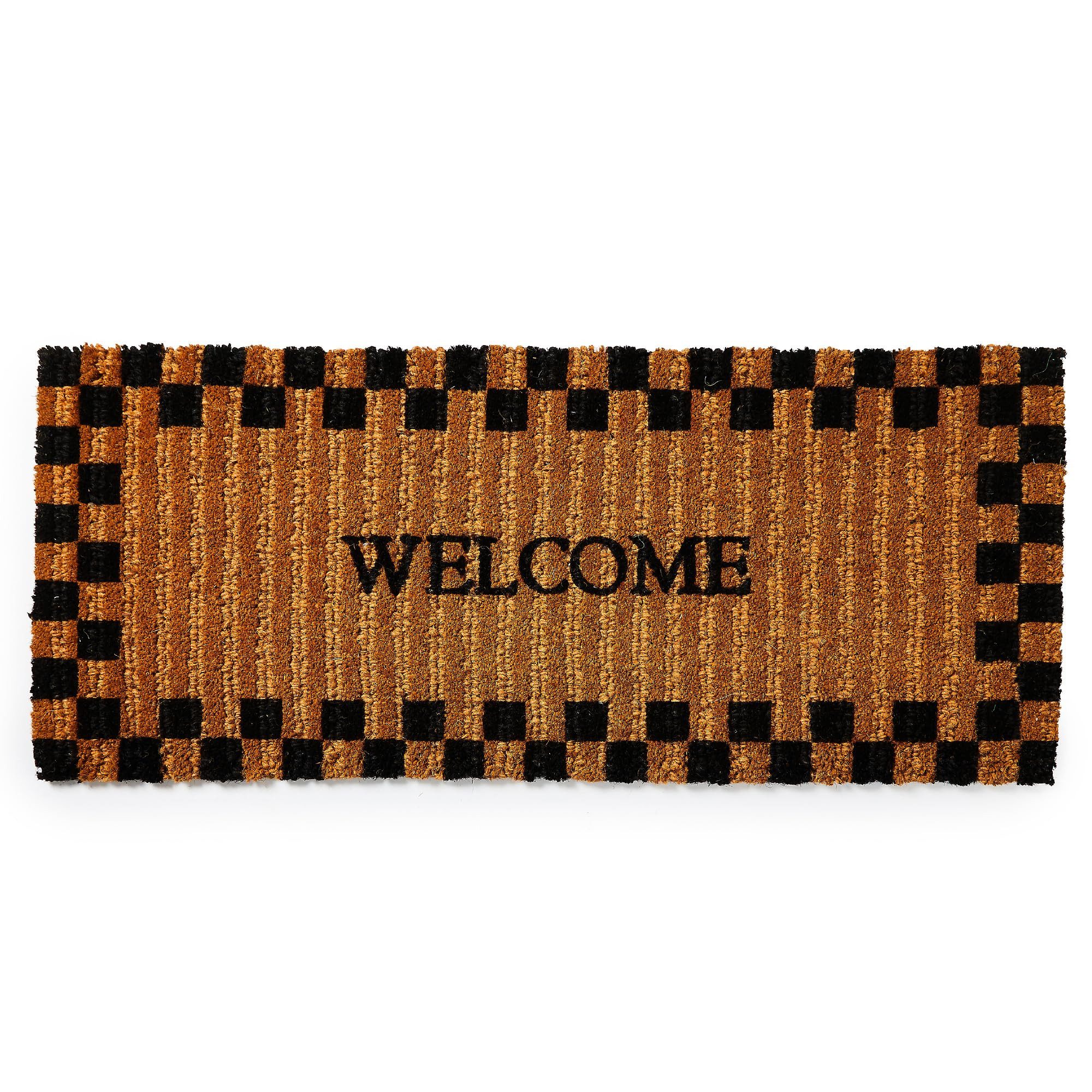 MACKENZIE-CHILDS Double-Door Entrance Mat, Decorative Outdoor Coir Doormat, Double Front-Door Mat and Welcome Mat, Welcome Checked | Amazon (US)