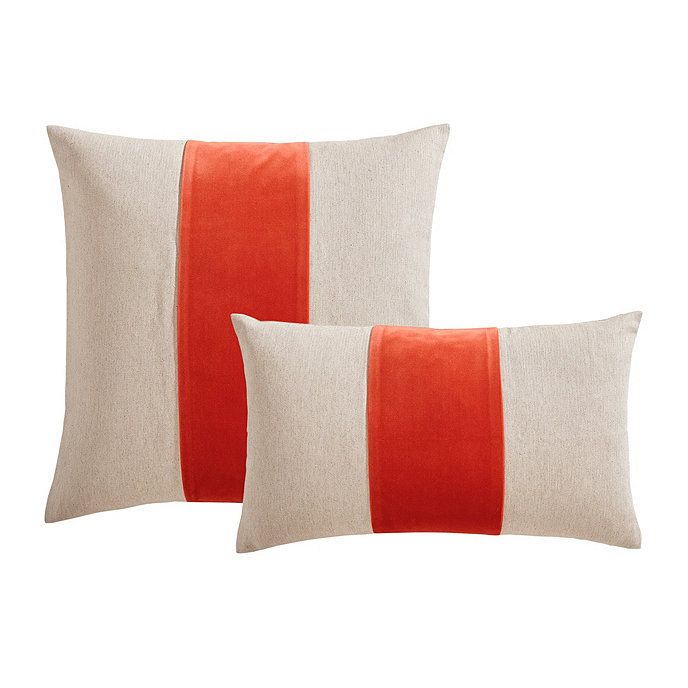 Velvet Colorblock Linen Pillow Cover - Select Colors | Ballard Designs, Inc.