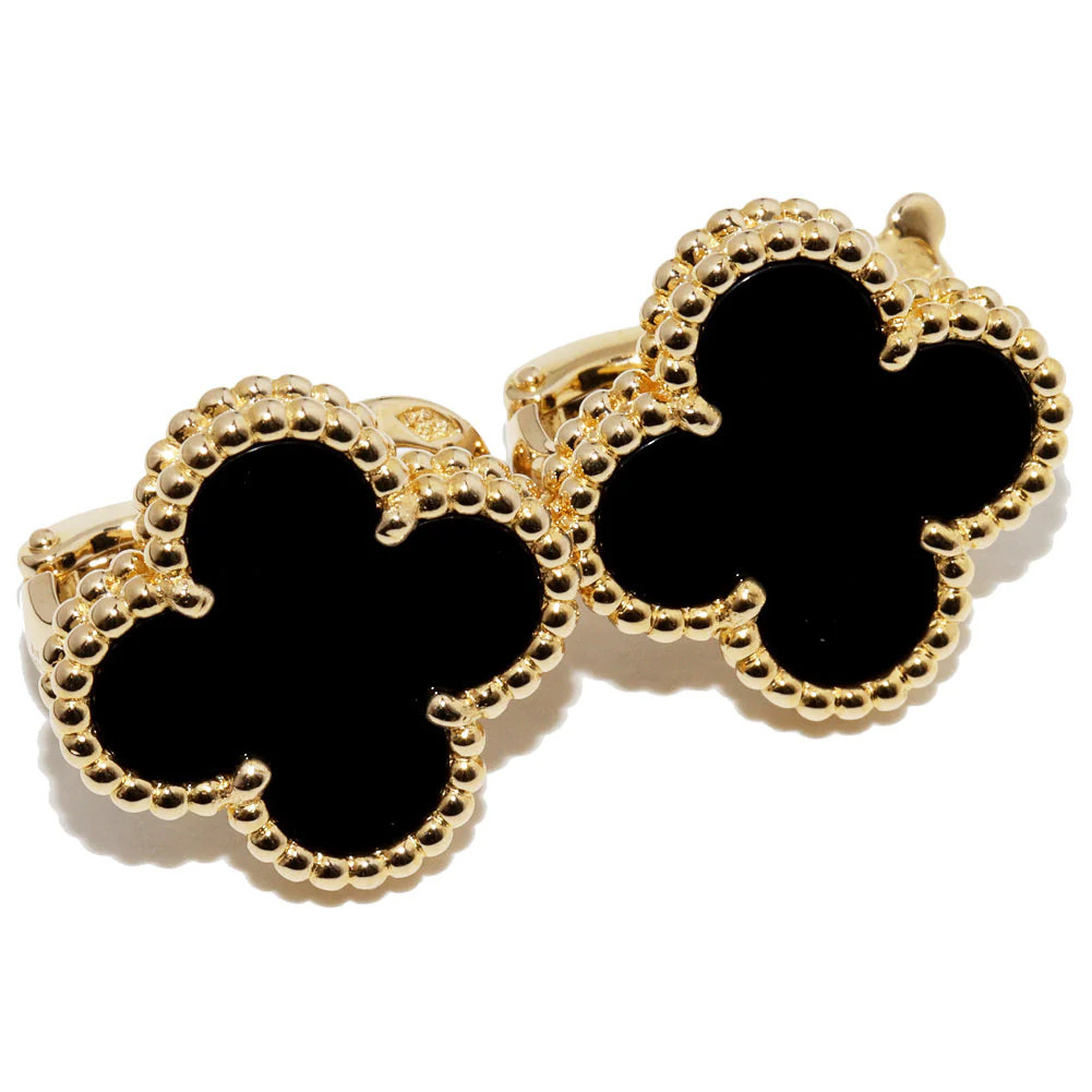 Van Cleef & Arpels Onyx Vintage Alhambra Earrings | Shop Simon