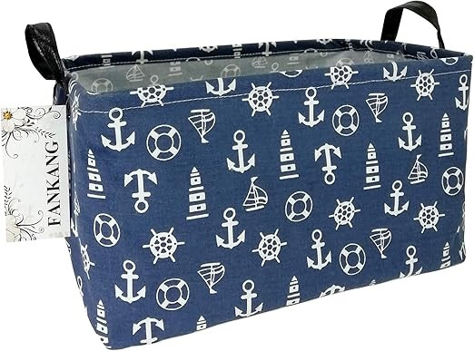 FANKANG Storage Basket,Nursery Hamper Canvas Laundry Basket Foldable with Waterproof PE Coating S... | Amazon (US)