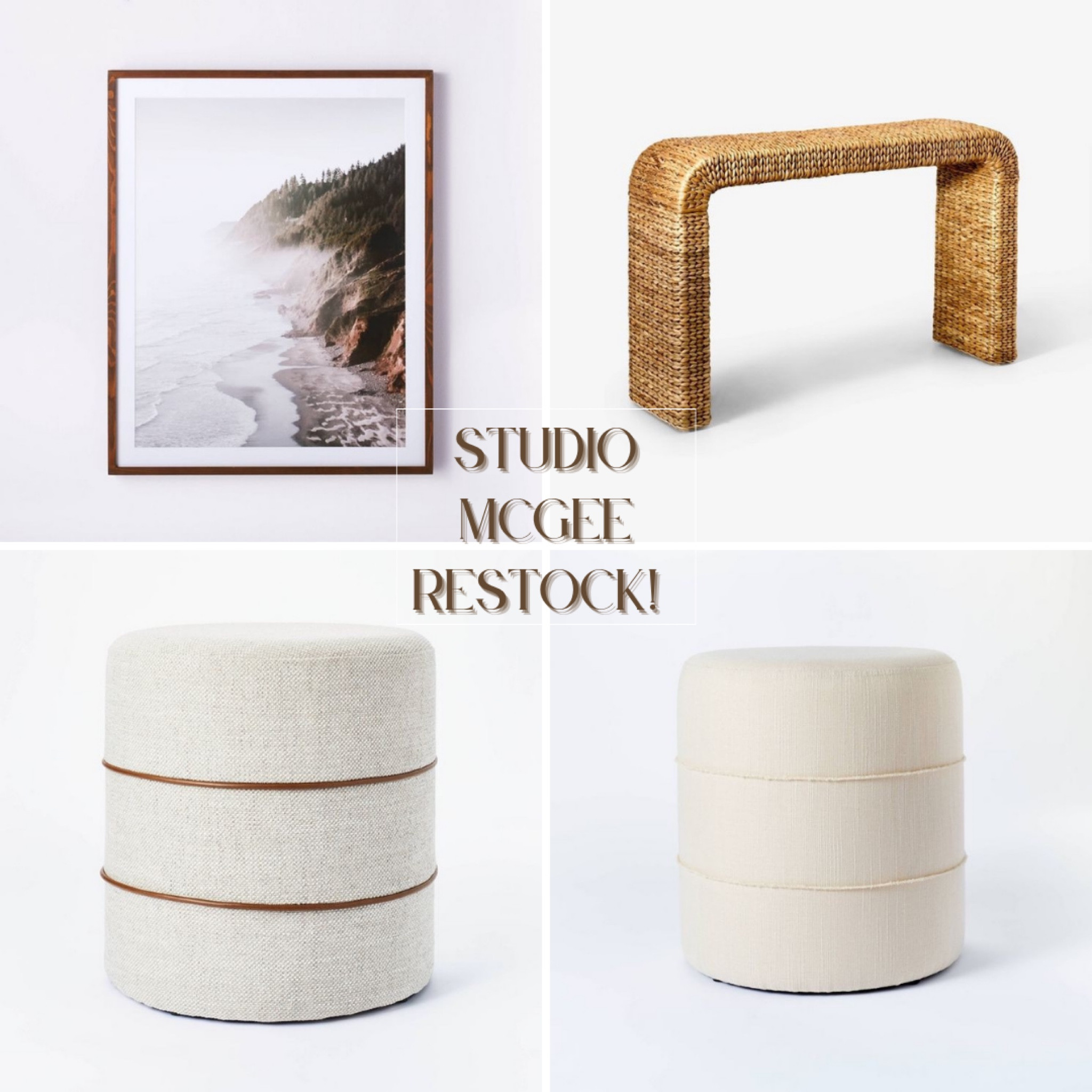 Studio McGee restock! This console table and these round ottomans have been out of stock for weeks!
#livingroom #entryway #consoletable #ottoman #studiomcgee #homedecor #livingroomdecor #entrytable #wallart


#LTKunder100 #LTKFind #LTKhome