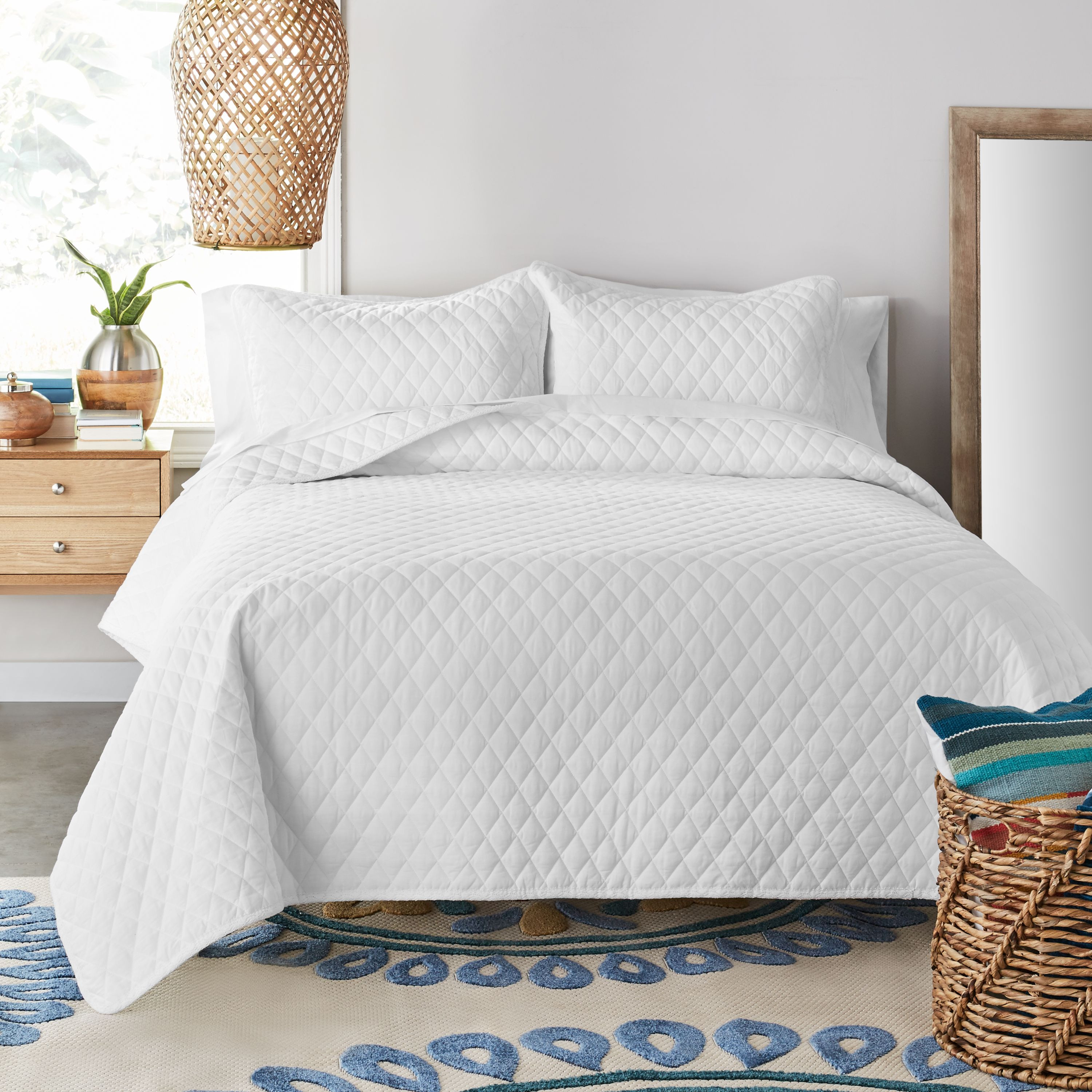 Better Homes & Gardens White Diamond Crochet Quilt Set | Walmart (US)