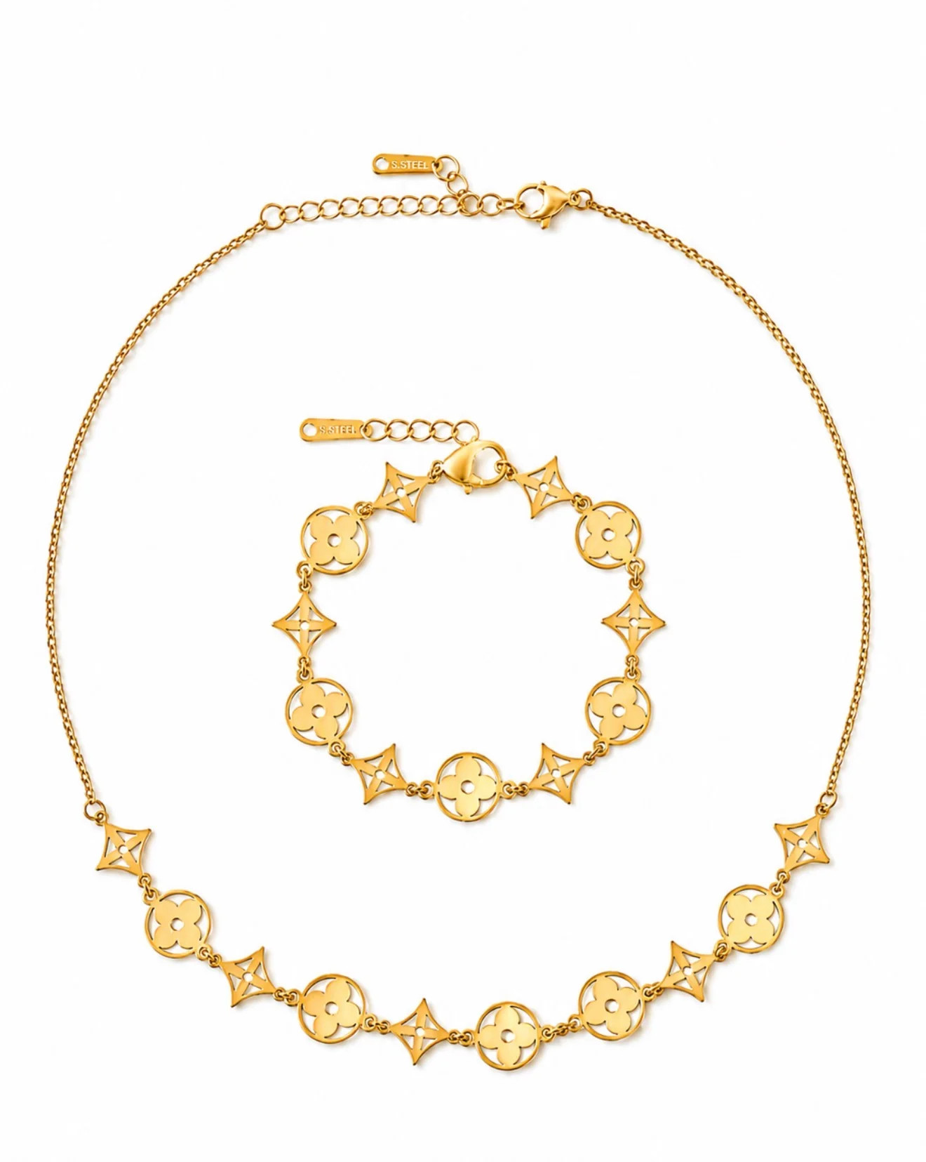 The Euro Summer 316L Stainless Steel Necklace + Bracelet Duo | KC Chic Designs