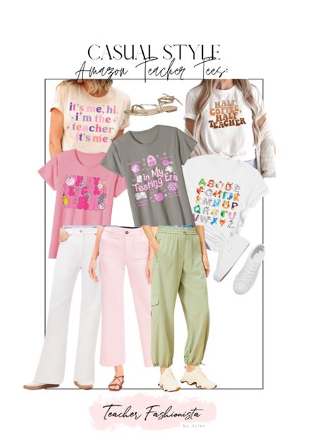 Teacher outfits with a graphic tee — loving these fun pants, too! 


Jogger pants, wide leg pants, white jeans, pink pants, teacher style, sandals

#LTKfindsunder50 #LTKsalealert #LTKSeasonal