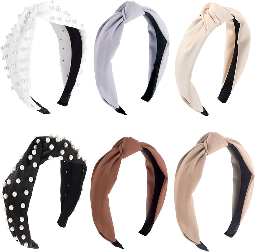 Knotted Headbands for Women Pearl Headbands Fashion Headbands Cute Knot Headband Wide Headbands N... | Amazon (US)