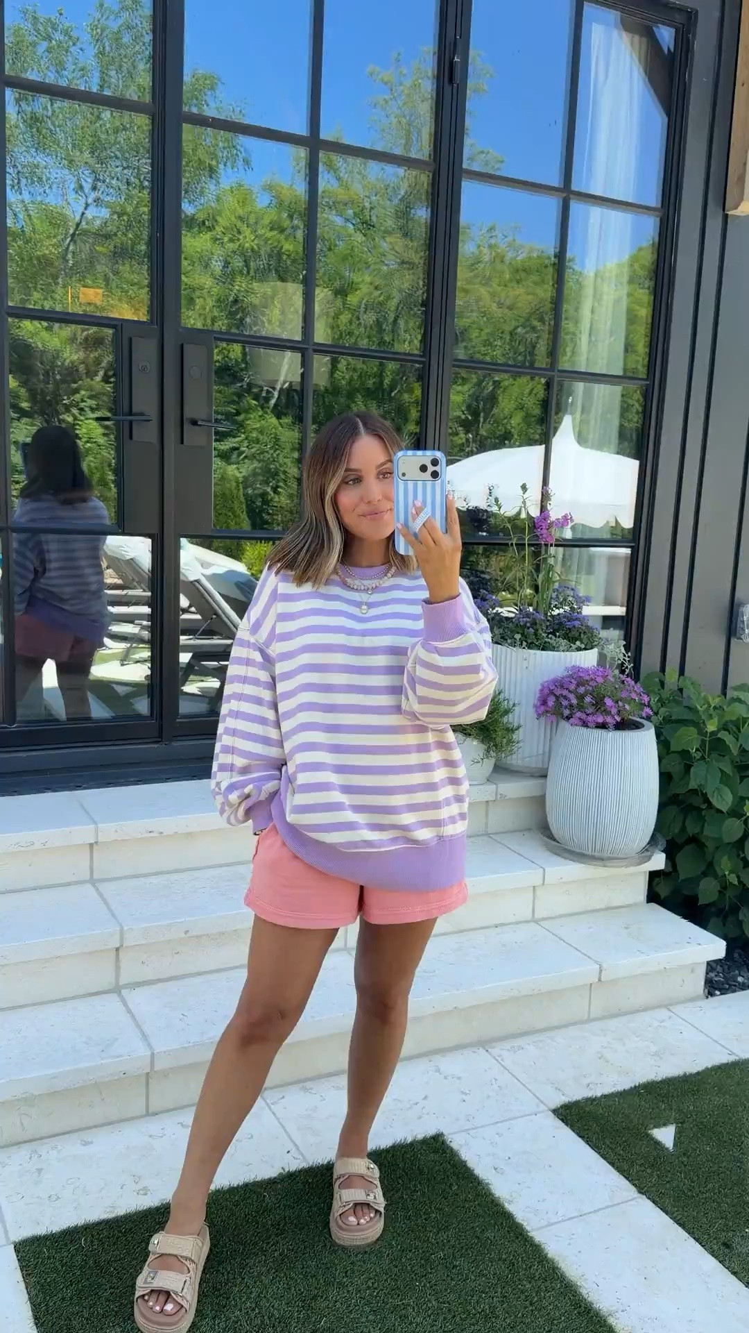 Lots of styles from my recent Aerie haul are now on major sale!! Including this lilac striped sweatshirt (45% OFF, now $35!) and the coral shorts are now marked to just $9 (limited sizes available though, so I linked some similar ones also on sale!). 

Wearing a size small in both the sweatshirt & shorts— cute spring/summer loungewear!

#LTKootd #LTKSaleAlert #LTKBump