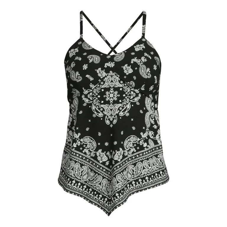 No Boundaries Juniors Hanky Hem Cami Top, Sizes XS-XXXL - Walmart.com | Walmart (US)