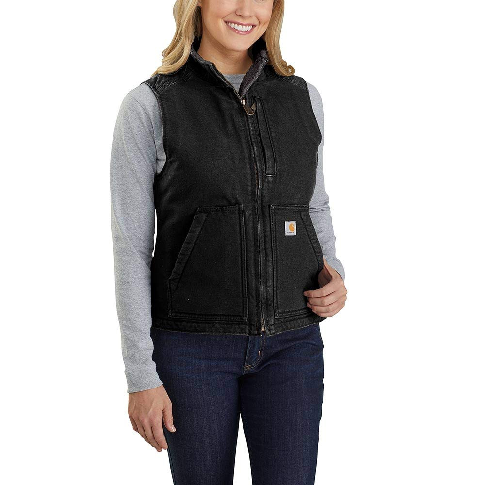 Carhartt womens Relaxed Fit Washed Duck Sherpa-lined Mock-neck VestVest | Amazon (CA)