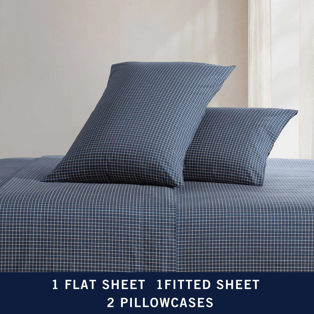 Bradford 200 Thread Count Breathable Cotton Percale Sheet Set | Wayfair North America