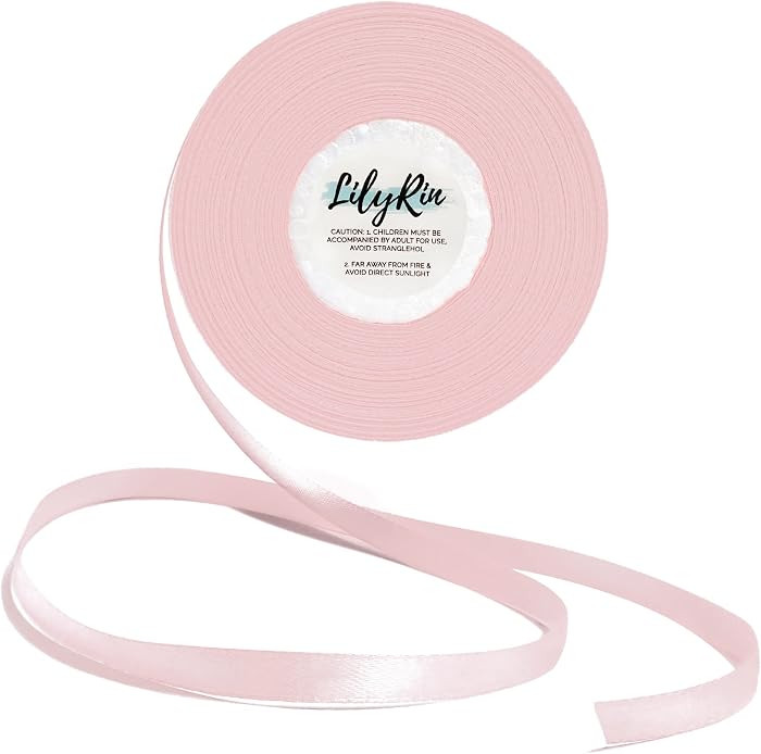 Pale Pink Ribbon 1/4 Inch x 36 Yards for Gift Wrap & Hair Accessories Satin | Amazon (US)