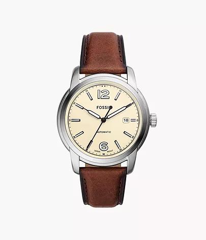 Fossil Heritage Automatic Brown Eco Leather Watch | Fossil (US)