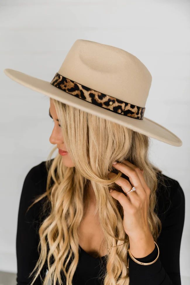 Never Alone Wide Brim Fedora Hat Beige | The Pink Lily Boutique