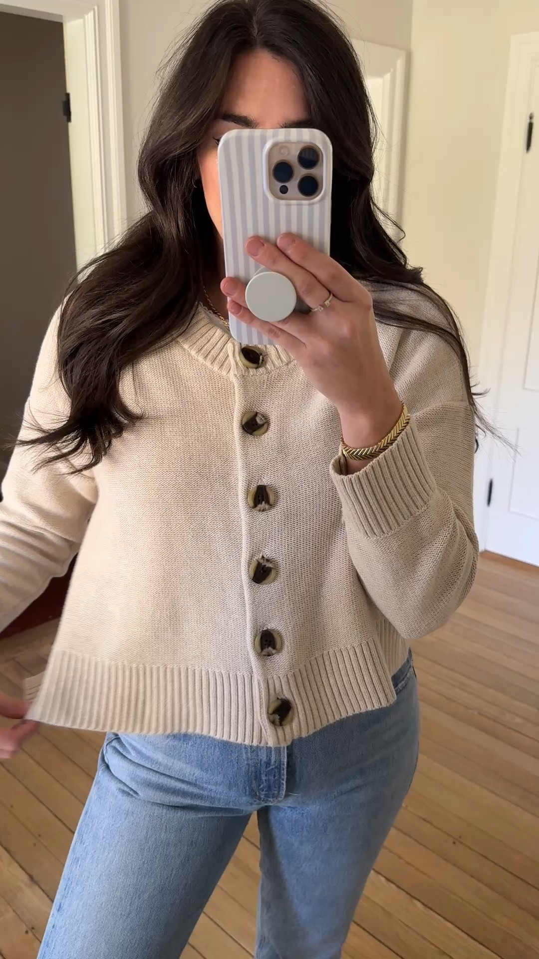 Quince cardigan pointelle T shirt agolde jeans fall outfit 

#LTKSeasonal #LTKFindsUnder100 #LTKStyleTip