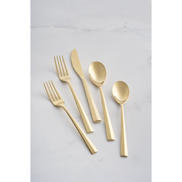 Sofia Home Gold Satin 18/0 20-Piece Flatware Set, Service for 4 by Sofia Vergara | Walmart (US)