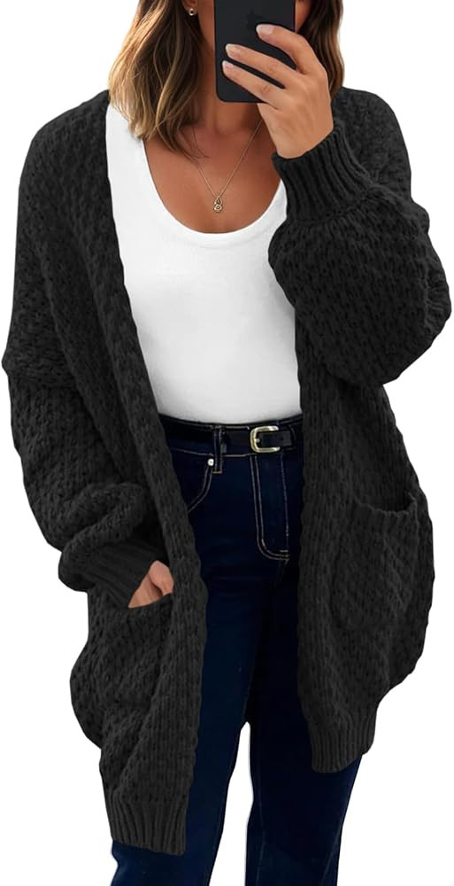 Saodimallsu Womens Oversized Open Front Cardigan | Amazon (US)