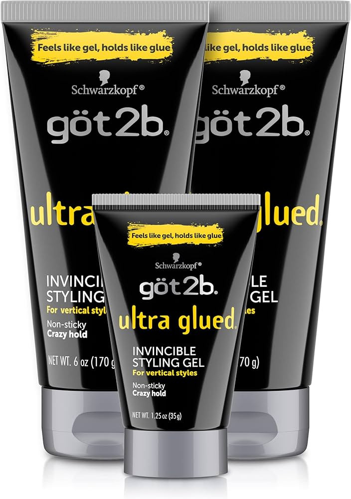 Got2B Ultra Glued Invincible Styling Gel 2 - 6 oz tubes + 1 Travel 1.25 oz tube | Amazon (US)