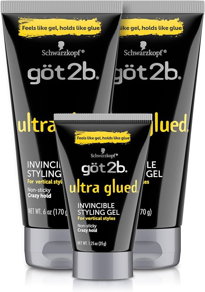Got2B Ultra Glued Invincible Styling Gel 2 - 6 oz tubes + 1 Travel 1.25 oz tube | Amazon (US)