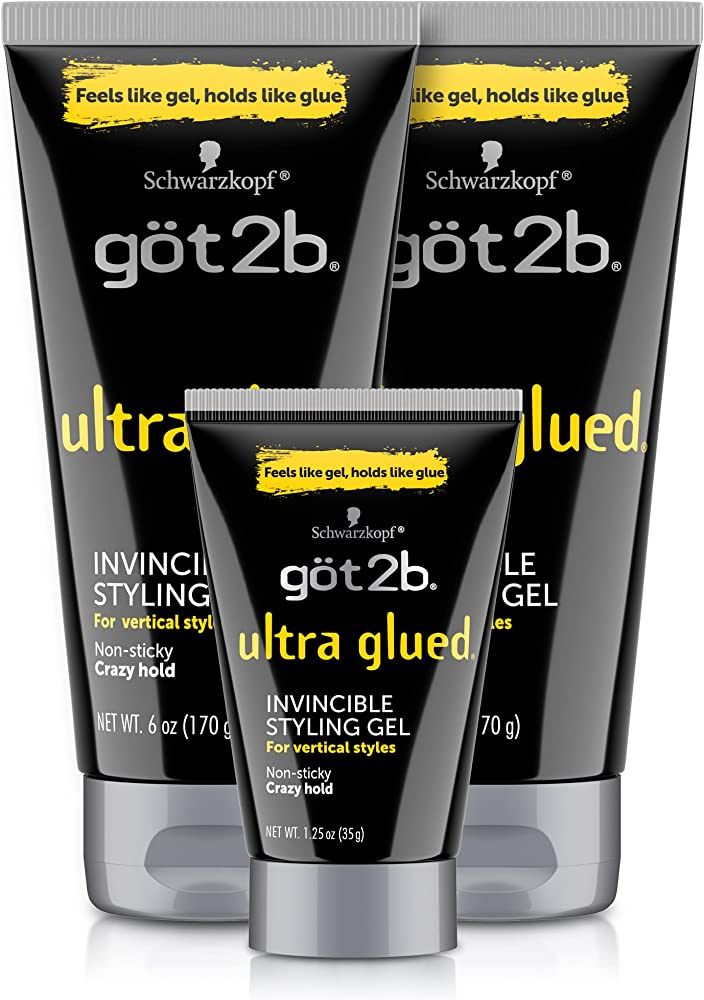 Got2B Ultra Glued Invincible Styling Gel 2 6oz tubes + 1 Travel 1.25oz tube | Amazon (US)