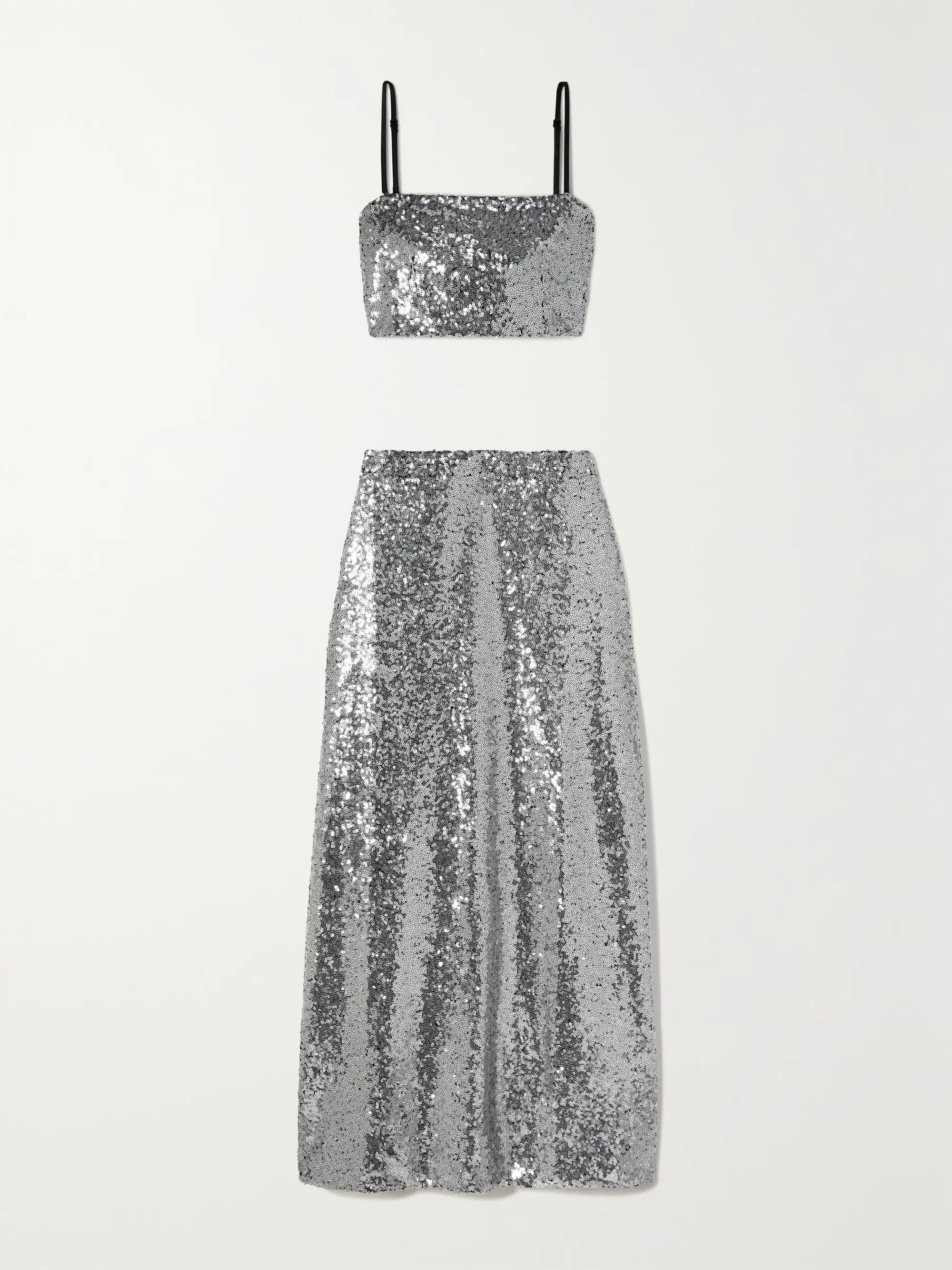 Affie sequined stretch-jersey cropped top and midi skirt set | NET-A-PORTER APAC