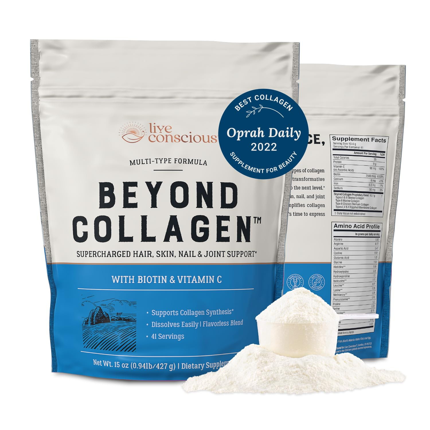 Live Conscious Beyond Collagen Multi Collagen Powder for Women w/Types I, II, III, V & X - Keto F... | Amazon (US)