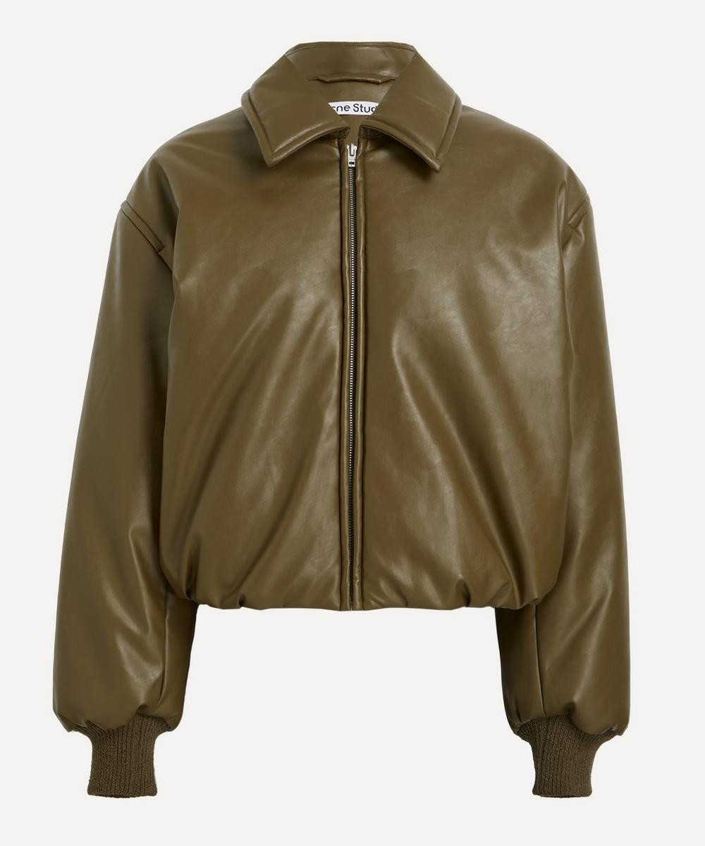 Acne Studios Women's Khaki Coated Bomber Jacket 10 | Liberty London (UK)
